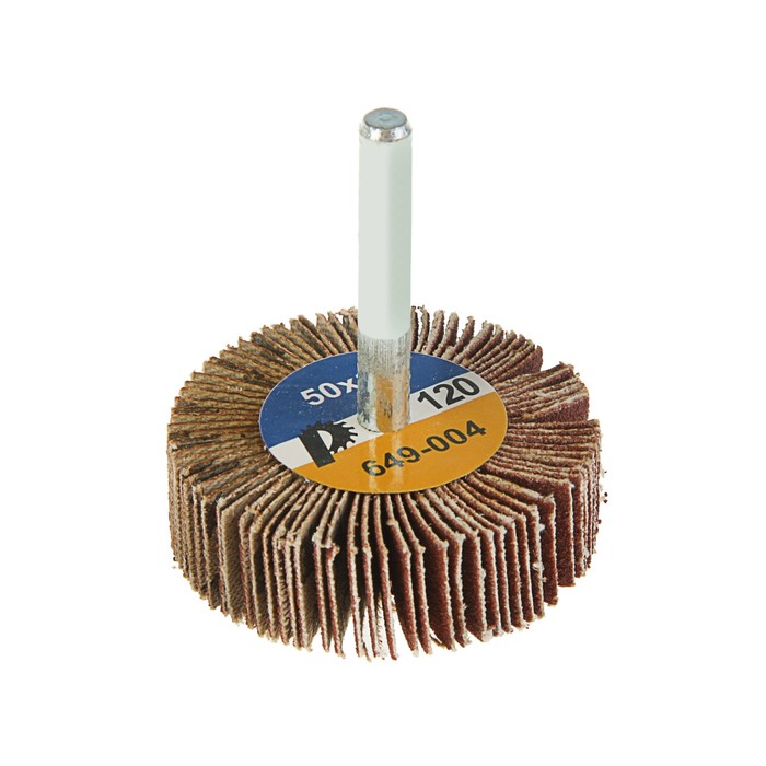 Круг лепестковый с оправкой "ПРАКТИКА", 50х15мм, P120, хвостовик 6 мм