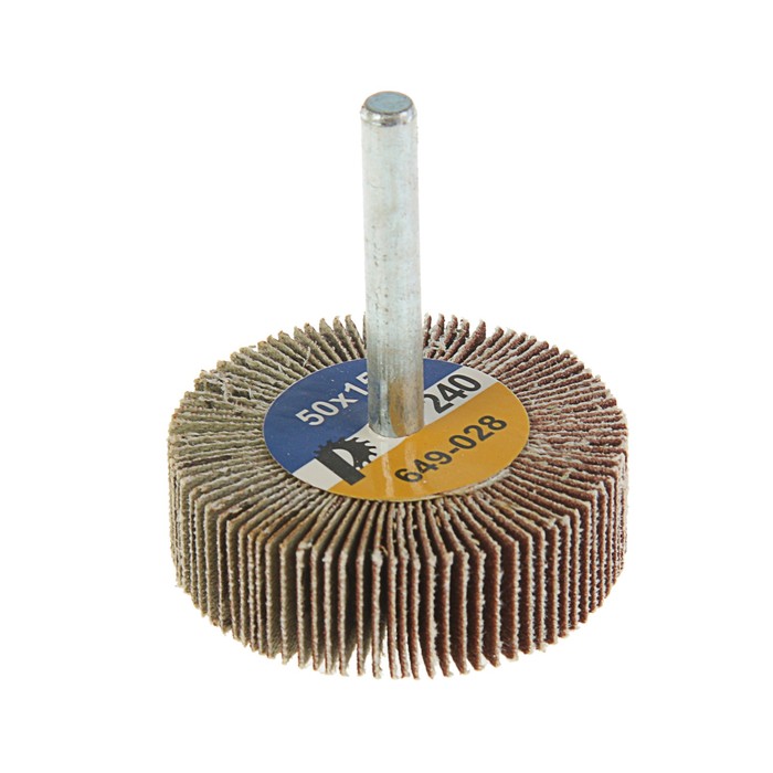 Круг лепестковый с оправкой "ПРАКТИКА", 50х15мм, P240, хвостовик 6 мм