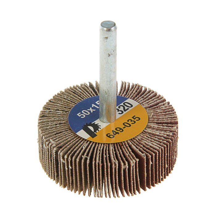 Круг лепестковый с оправкой "ПРАКТИКА", 50х15мм, P320, хвостовик 6 мм