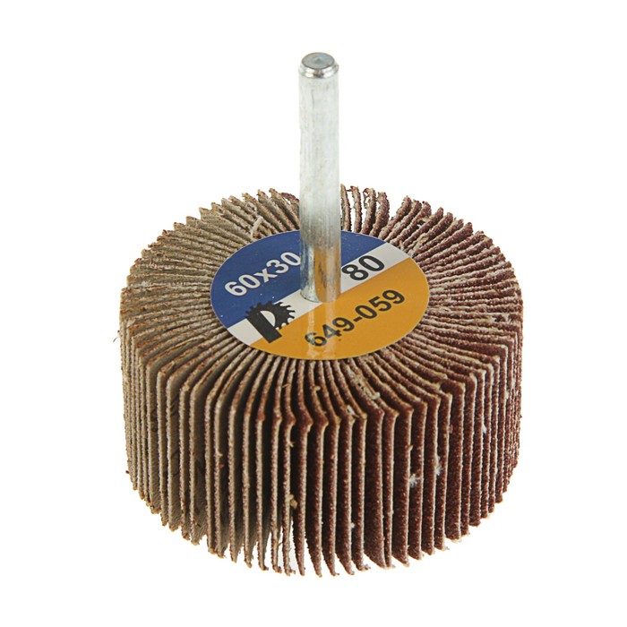 Круг лепестковый с оправкой "ПРАКТИКА", 60х30мм, P 80, хвостовик 6 мм