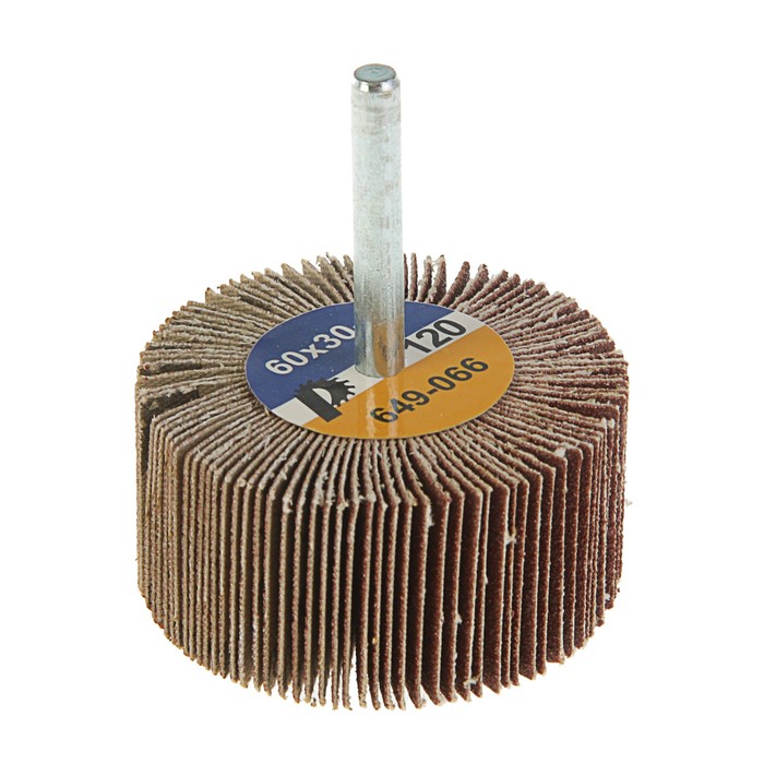 Круг лепестковый с оправкой "ПРАКТИКА", 60х30мм, P120, хвостовик 6 мм