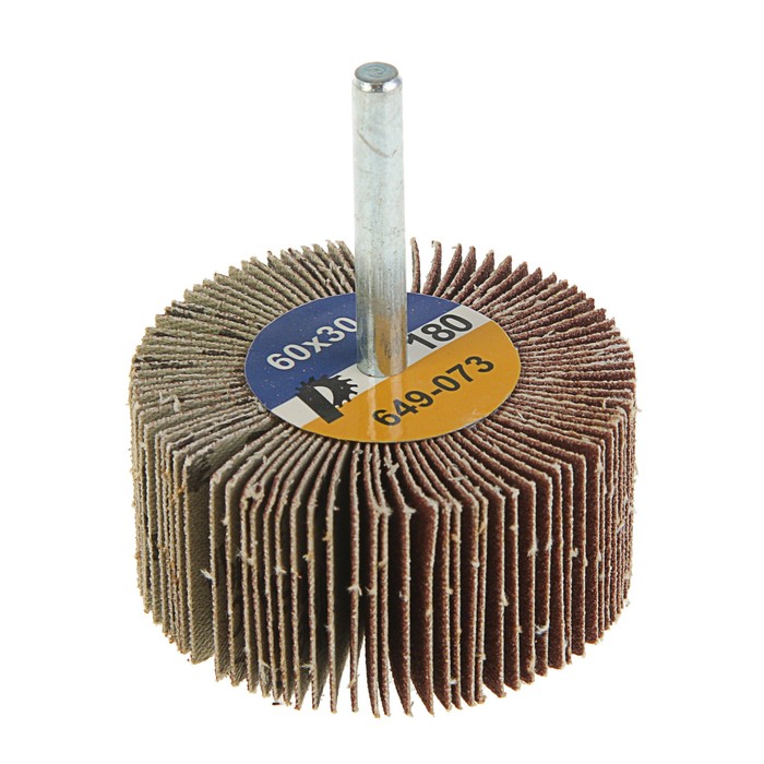 Круг лепестковый с оправкой "ПРАКТИКА", 60х30мм, P180, хвостовик 6 мм