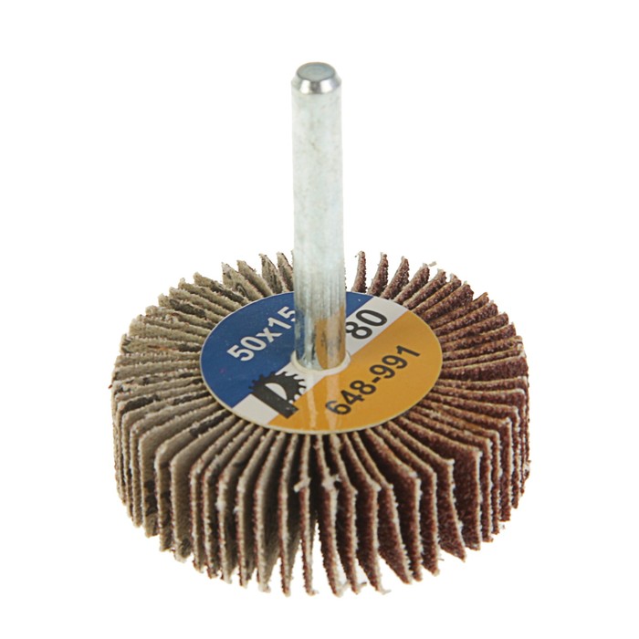 Круг лепестковый с оправкой "ПРАКТИКА", 50х15мм, P 80, хвостовик 6 мм