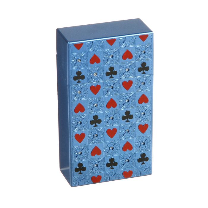 Портсигар Пачка, черви и трефы, цвет микс, 6*11*3см