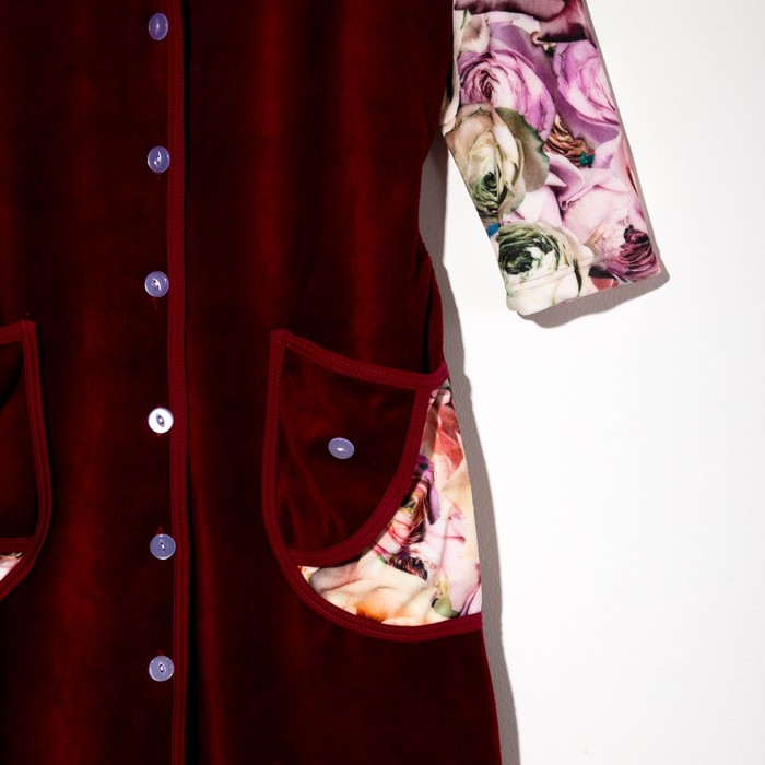 Халат женский на пуговицах 212вл1931 цвет МИКС, р-р 48