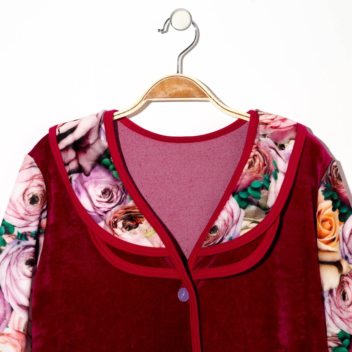 Халат женский на пуговицах 212вл1931 цвет МИКС, р-р 48