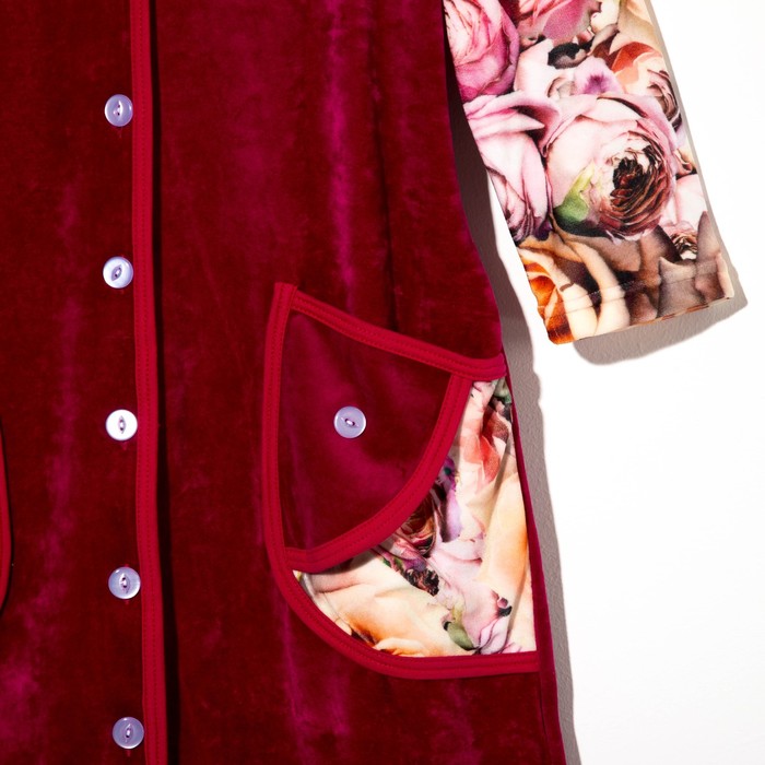 Халат женский на пуговицах 212вл1931 цвет МИКС, р-р 48