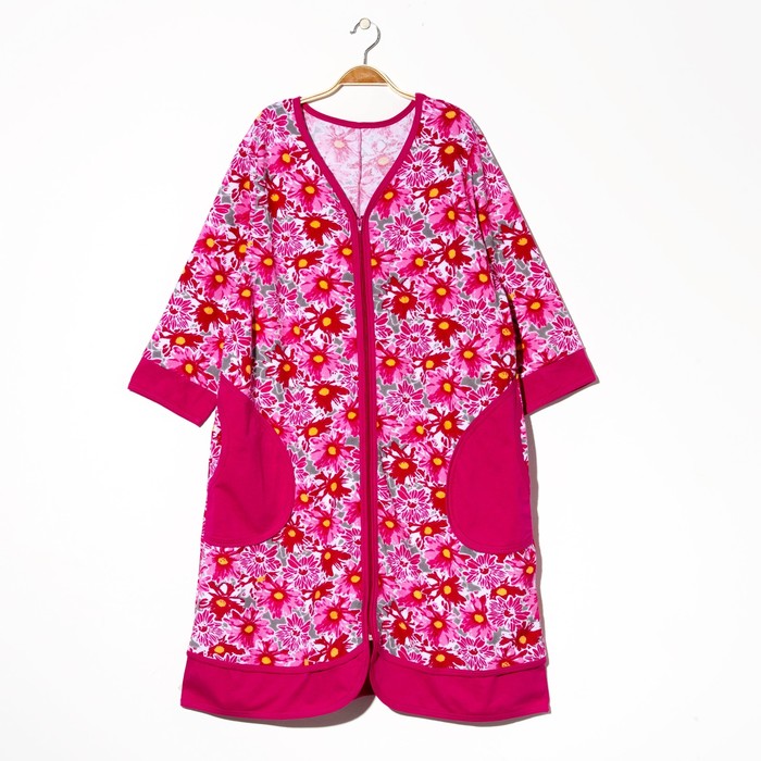 Халат женский на молнии 212мп1942 цвет МИКС, р-р 68