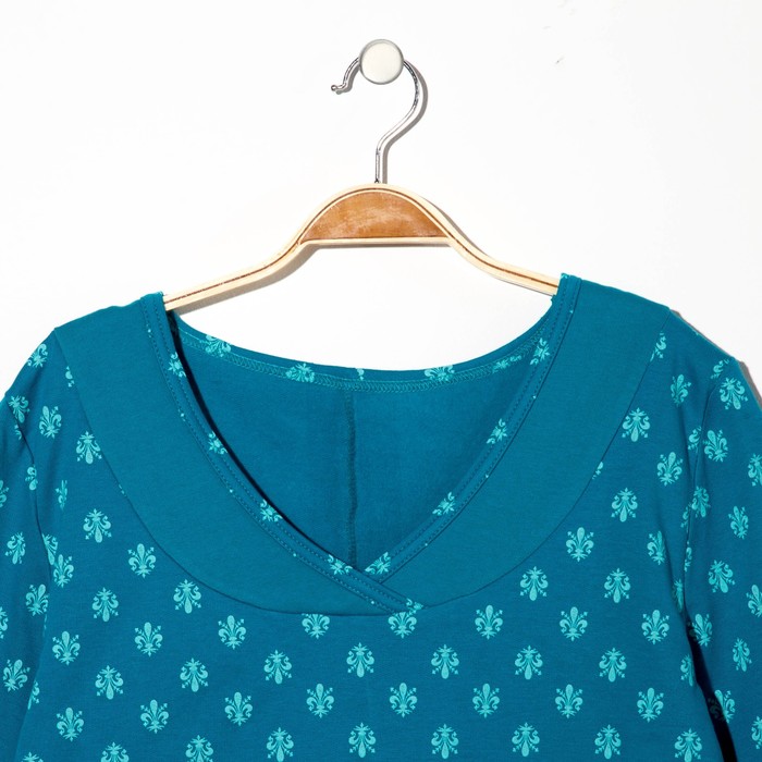 Пижама женская (туника, бриджи) 221Ф1980 цвет голубой, р-р 52