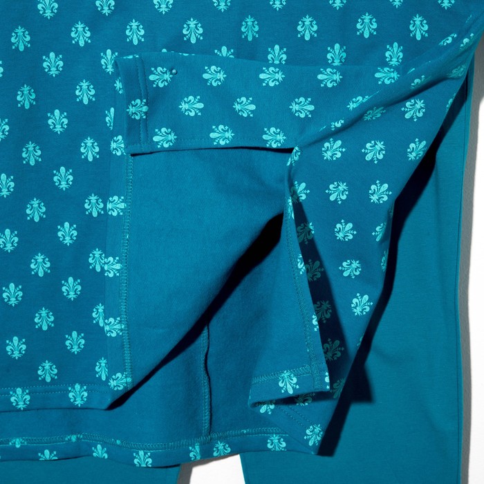 Пижама женская (туника, бриджи) 221Ф1980 цвет голубой, р-р 52