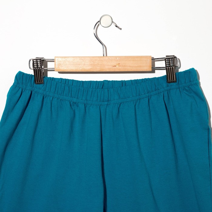 Пижама женская (туника, бриджи) 221Ф1980 цвет голубой, р-р 52