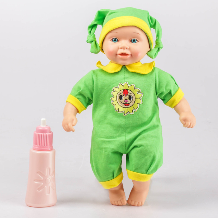 Кукла "Малыш 1" с бутылочкой со звуковым устройством, 35см