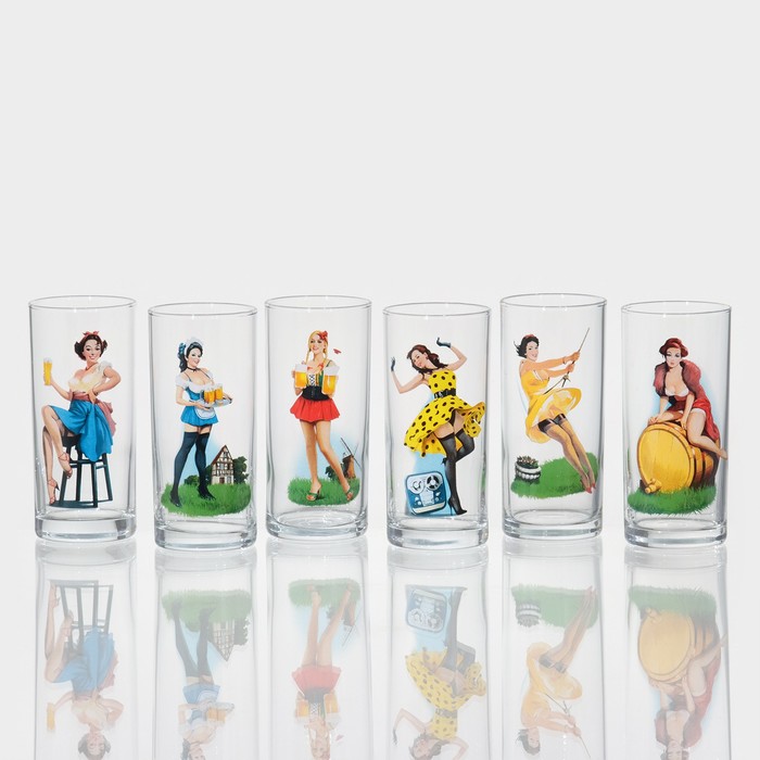 Набор стаканов 280 мл Pin-up girls, 6 шт