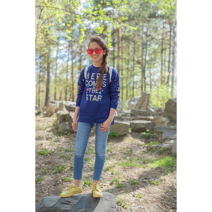 Платье-туника для девочки, рост 134 см, цвет тёмно-синий CWJ 61715 (162)