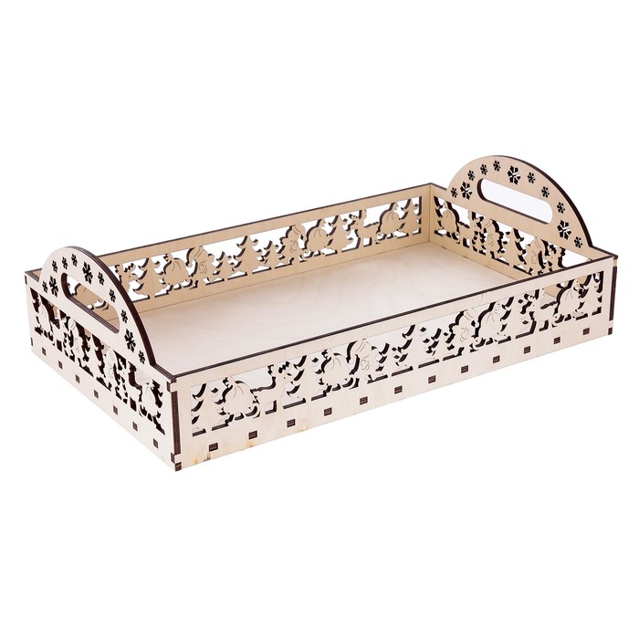 Заготовка для творчества поднос "Новогодний" (набор 5 деталей) 48х28х13,5 см