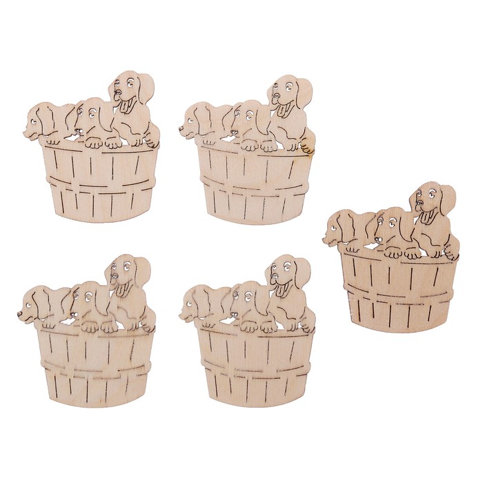 Бирка "Три щенка"  из фанеры 6 см