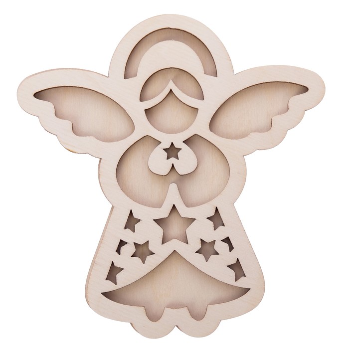 Бирка из фанеры "Ангел №12 (звездочки)" набор 2 детали 15 см