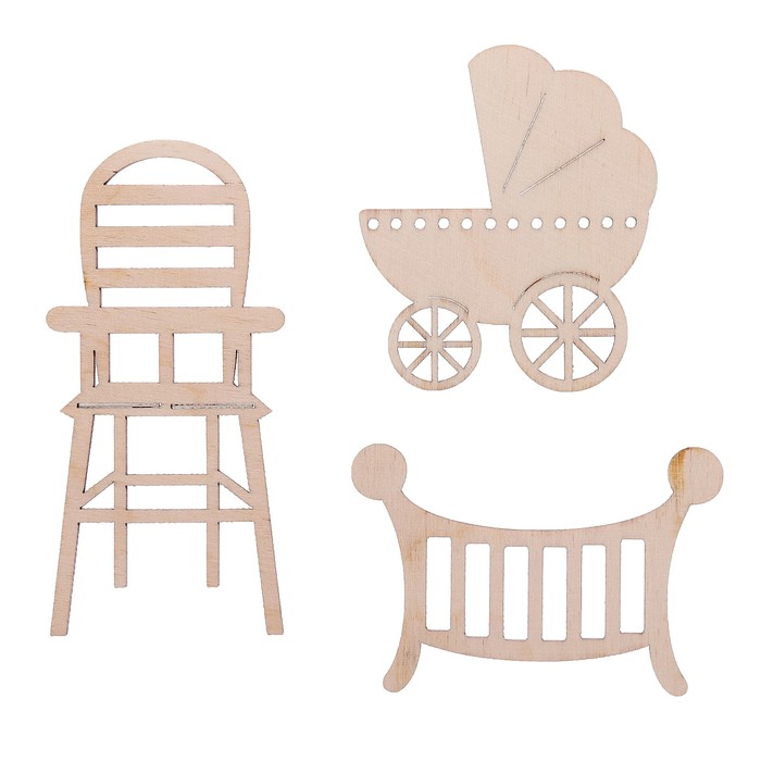 Набор бирок из фанеры "Малыш №1" 3 шт.(10см, 8см, 7см)