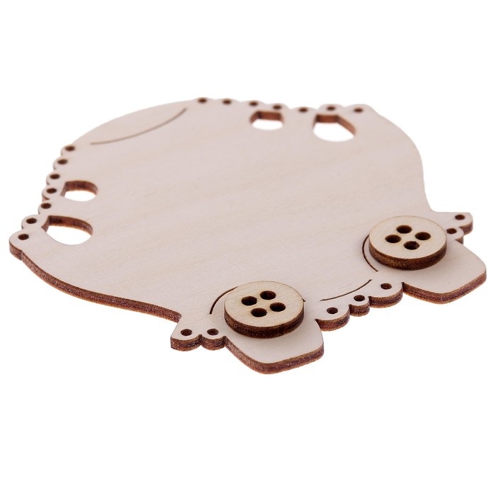 Бирка из фанеры "Боди с пуговками" (набор 3 детали) 10см