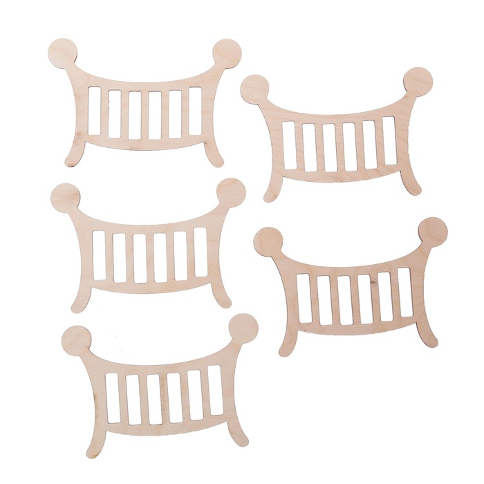 Бирка из фанеры "Силуэт кроватки" 15 см