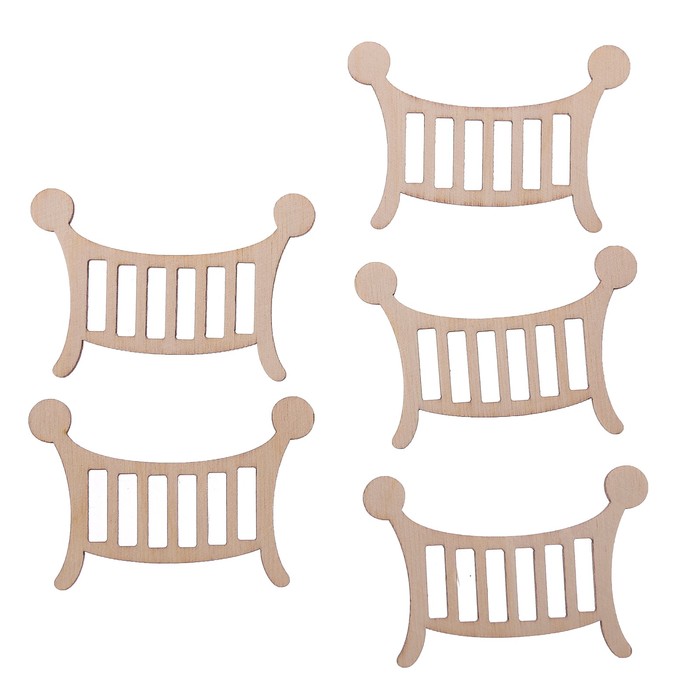 Бирка из фанеры "Силуэт кроватки"  8 см