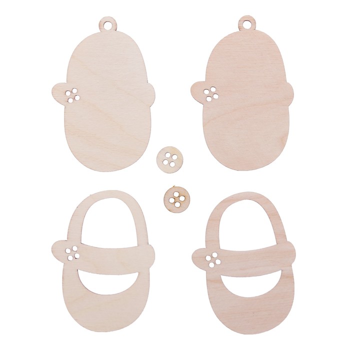 Бирка из фанеры "Туфельки" (набор 6 деталей) по 7 см