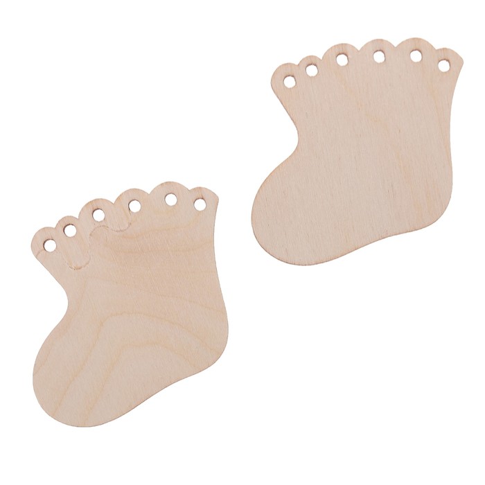 Набор бирок из фанеры "Пинетки" 2 шт, по 6 см