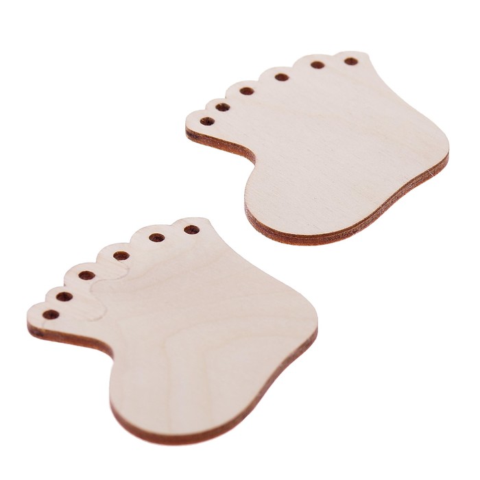 Набор бирок из фанеры "Пинетки" 2 шт, по 6 см