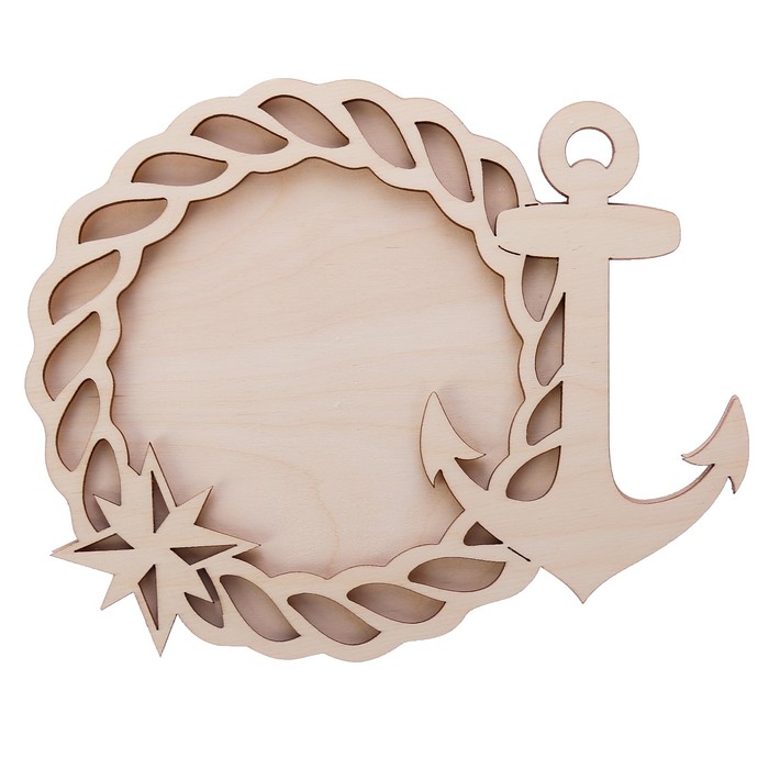 Фоторамка из фанеры "С якорем" (набор 2 детали) 20 см