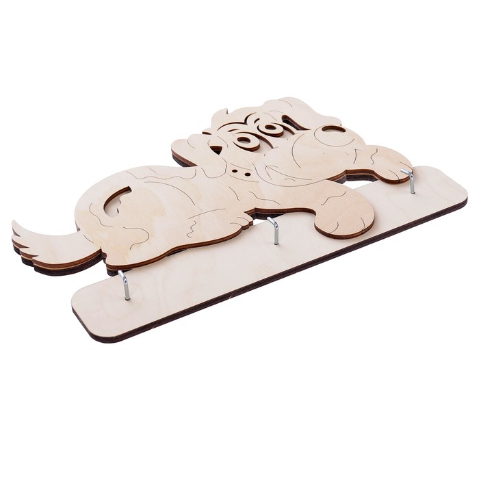 Основа для творчества вешалка из фанеры "Собака" 3 крючка (набор 2 детали) 29х20 см