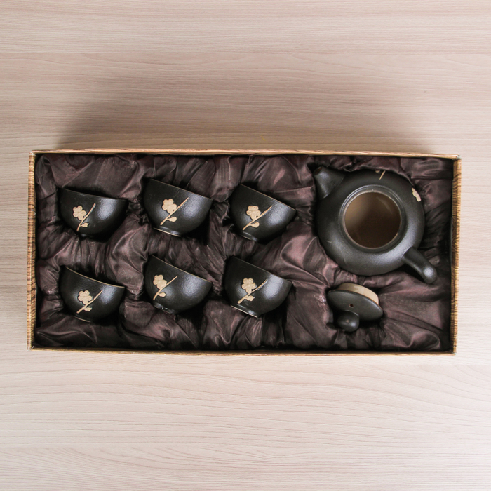 Набор для чайной церемонии 7 предметов "Цветок" чайник, чашка 80 мл d=6 см