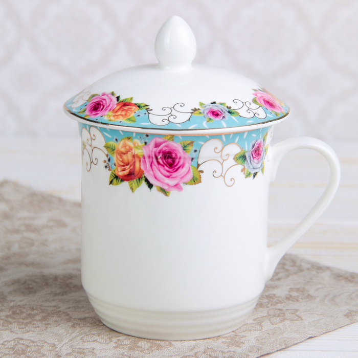 Кружка 380 мл "Эден", с керамической крышкой