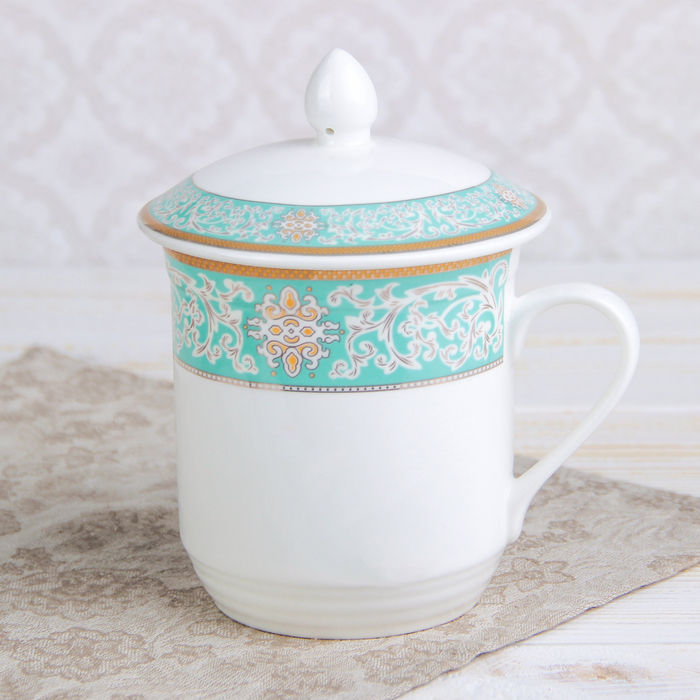 Кружка 350 мл "Ле-ман" с керамической крышкой