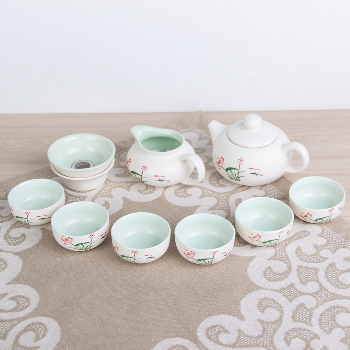 Набор для чайной церемонии 9 предметов &quot;Рыбки&quot; чайник 180 мл, чашка 70 мл, чахай