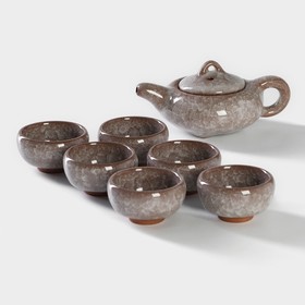 Набор для чайной церемонии «Лунный камень», 7 предметов: чайник 150 мл, 6 пиал 50 мл Ош