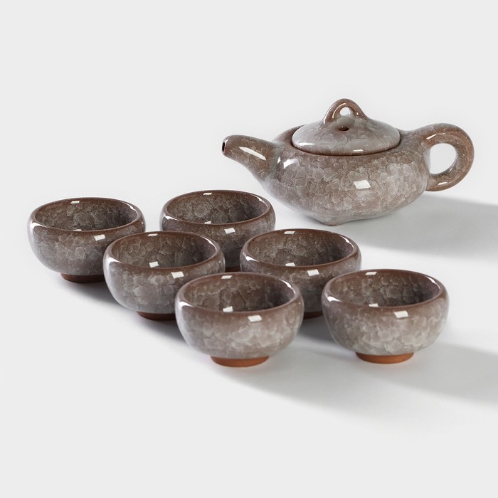 Набор для чайной церемонии «Лунный камень», 7 предметов: 6 пиал 50 мл, чайник 150 мл