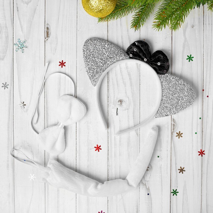 Карнавальный набор "Кошка" 3 предмета: ободок, бабочка, хвост