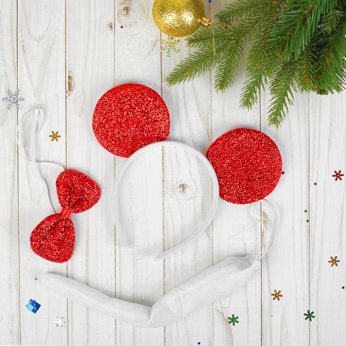 Карнавальный набор "Мышка" 3 предмета: ободок, бабочка, хвост