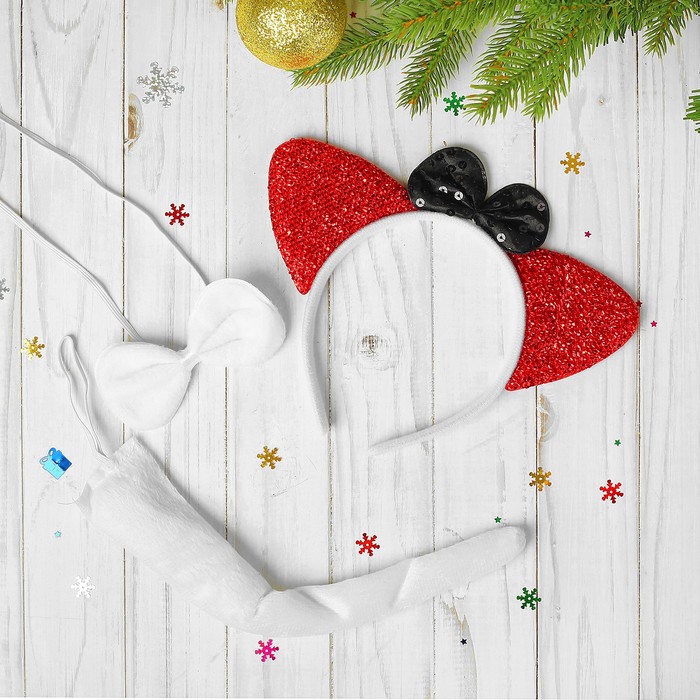 Карнавальный набор "Кошка" 3 предмета: ободок, бабочка, хвост