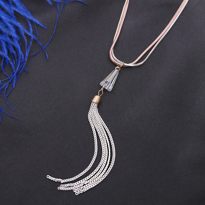 Кулон "Ева" кисть, цвет розово-золотой, 70см