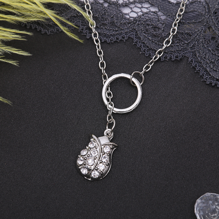 Кулон "Изабэль" цветок, цвет белый в серебре