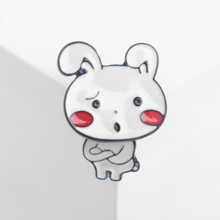 Значок "Зайчик", цвет белый