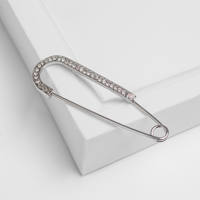 Булавка "Классическая", 7 см, цвет белый в серебре