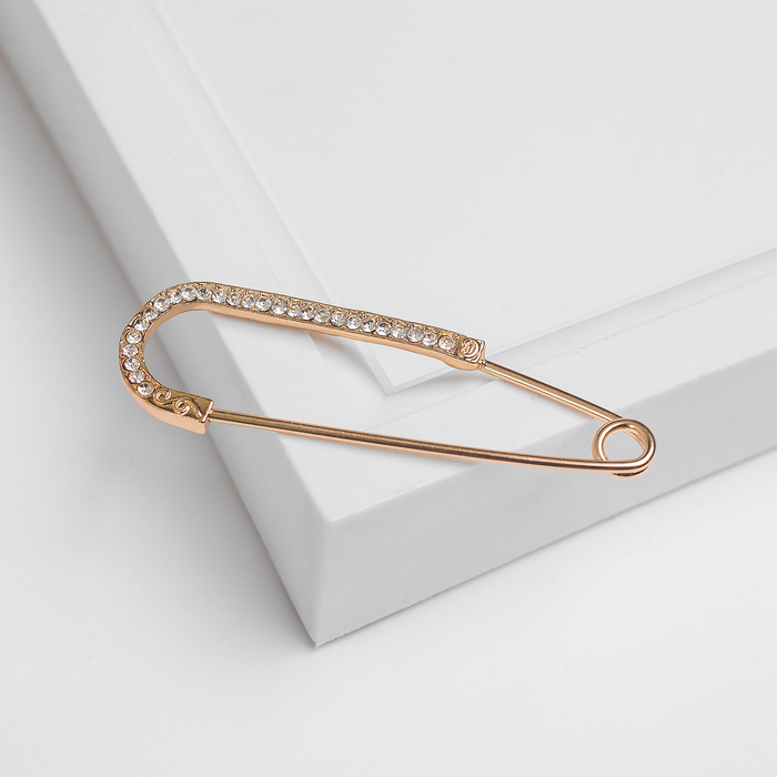 Булавка "Классическая", 7 см, цвет белый в золоте