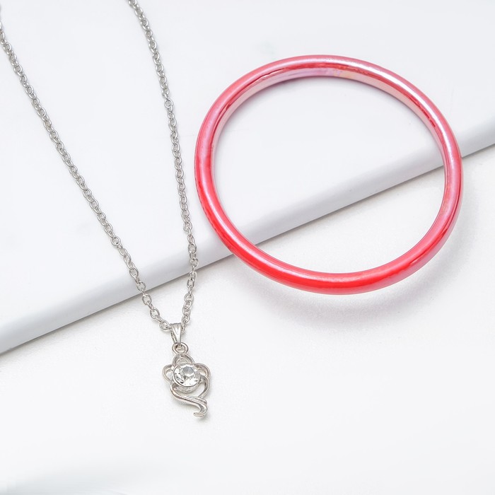 Гарнитур 2 предмета: кулон, браслет "Каролина" сияние, цвет МИКС, 40см