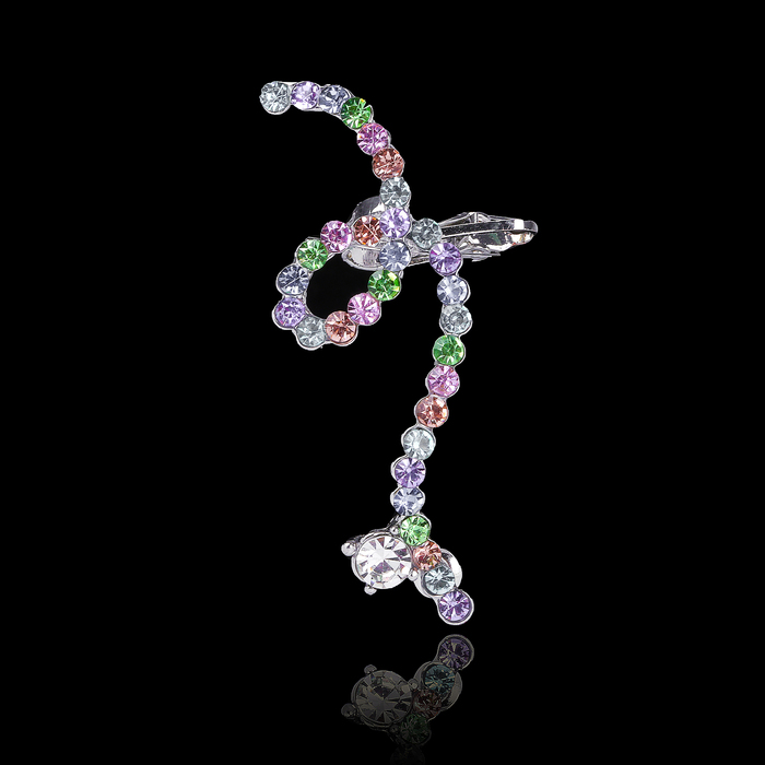 Серьга "Каффа" волна с изгибом, цвет МИКС