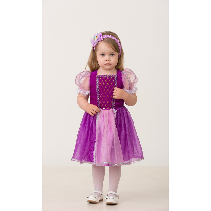 Карнавальный костюм "Принцесса Рапунцель", текстиль, платье, повязка, р-р 24, рост 86 см