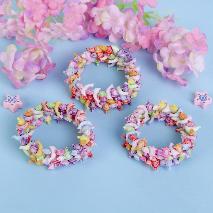 Браслет-пружинка детский "Выбражулька" морской мир, 3 ряда, цвет МИКС