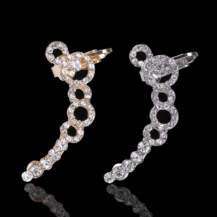 Серьга "Каффа" дорожка из кругов, цвет МИКС