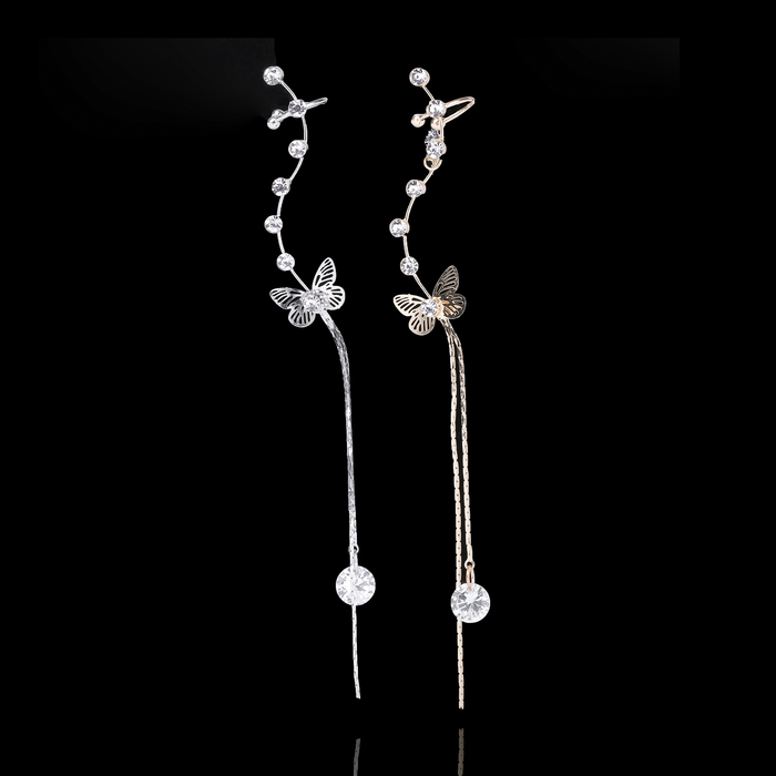 Серьга "Каффа" бабочка порхающая, цвет МИКС